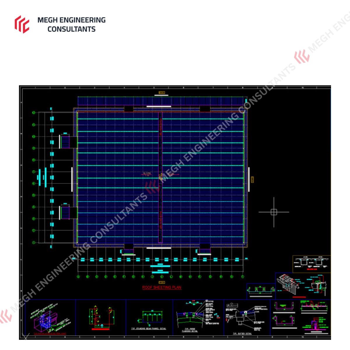 Roof sheeting plan — Building A