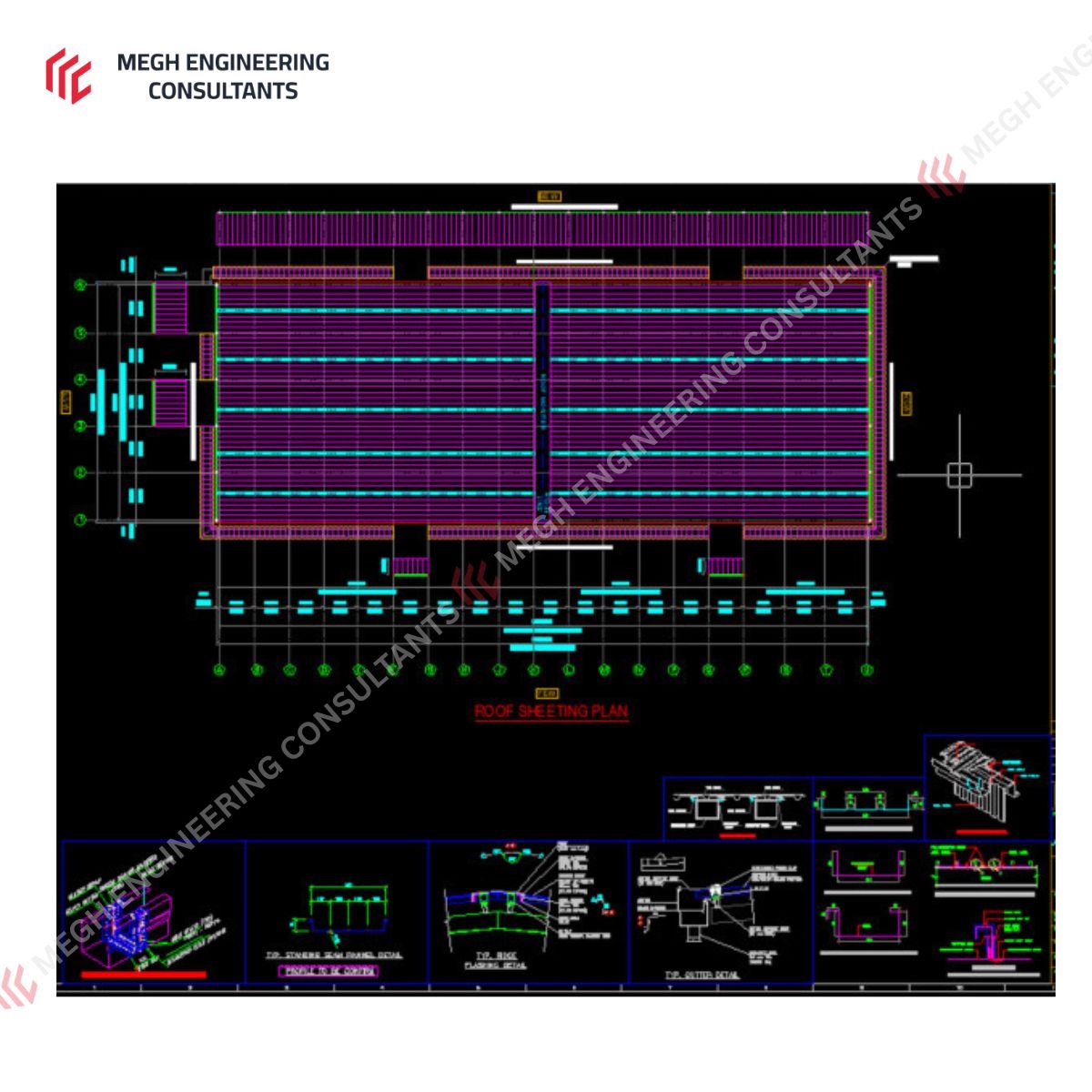 Roof sheeting plan — Building B