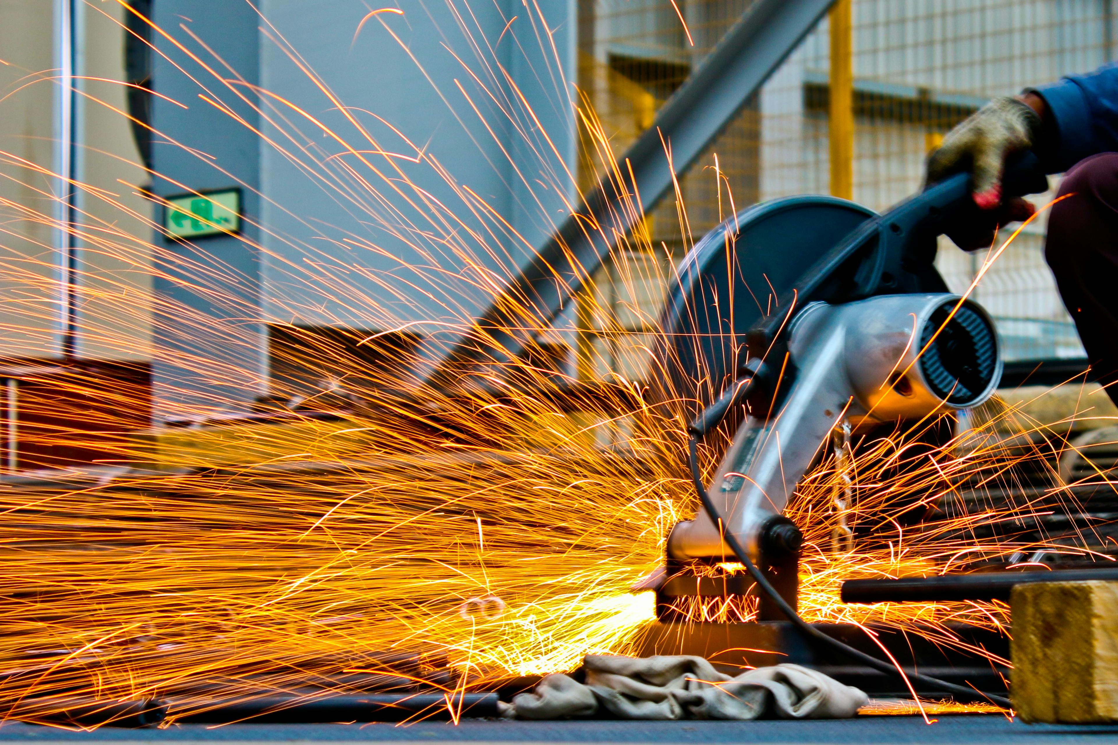 Steel fabrication in progress — welding and detailing at the workshop